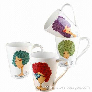 11oz Porcelain mug with fashion girl design